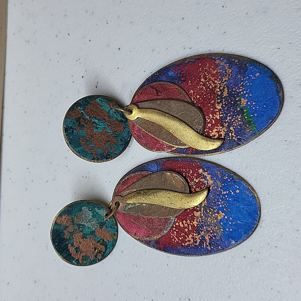 Clearance Sale! Painted metal earrings